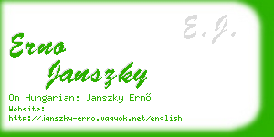 erno janszky business card
