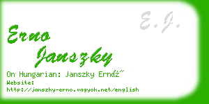 erno janszky business card